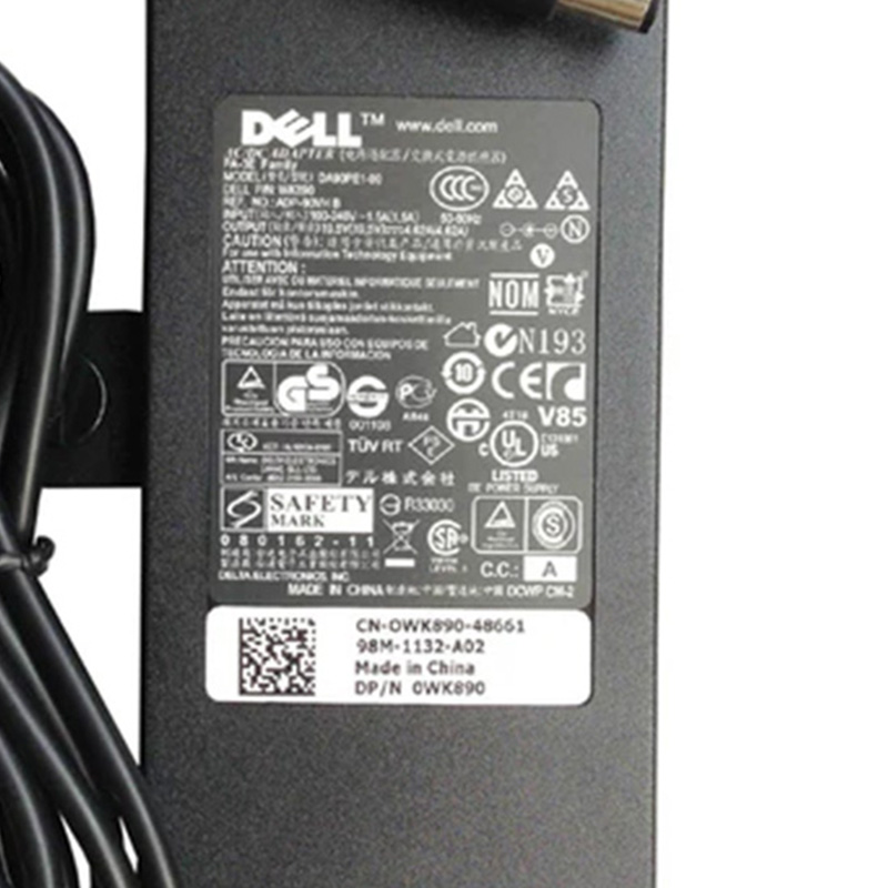 Original Dell 19.5V 4.62A 90W PA-3E Slim AC Adapter Laptop Charger for Dell Inspiron 15R N3010 N4010, 7.4*5.0mm